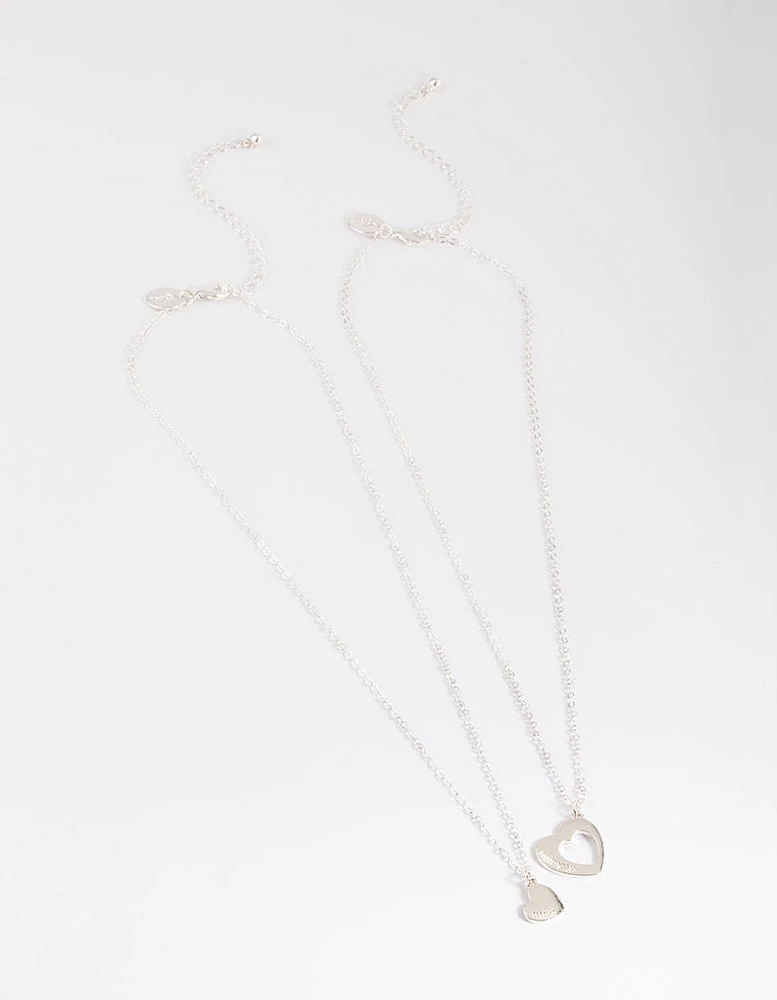 Silver Mumma Mini Heart Necklace Pack