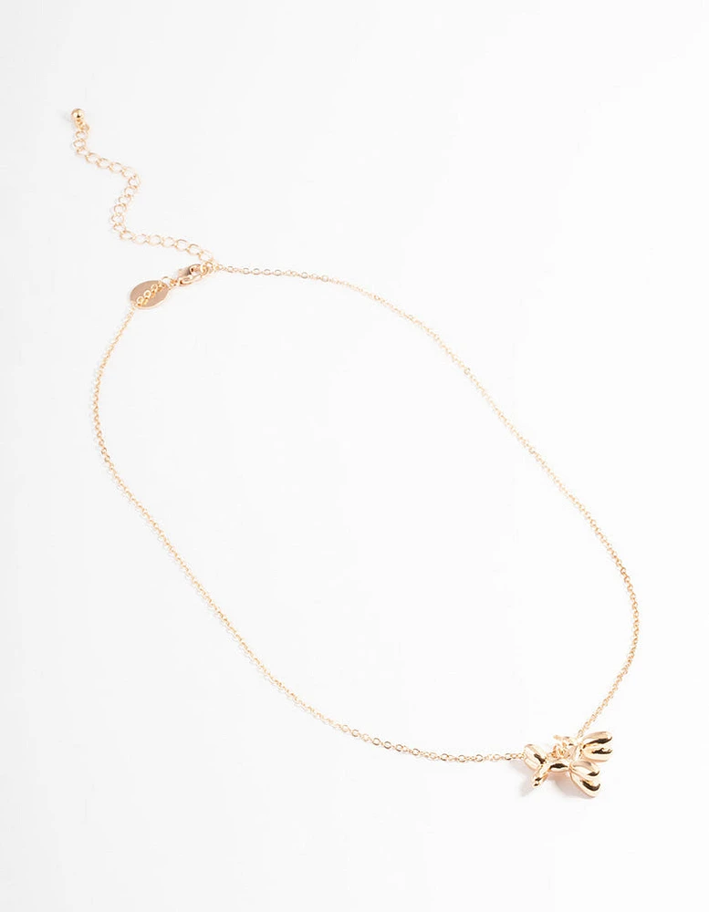 Gold Bubble Dog Necklace