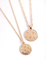 Gold Celestial Disc Necklace Pack