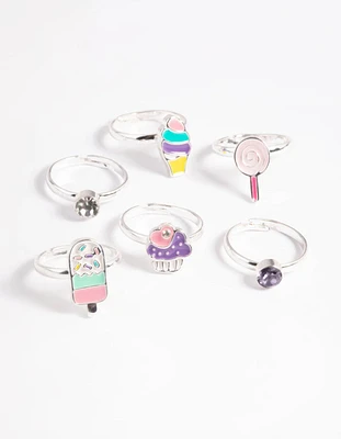 Kids Silver Ice Cream Dream Ring 6-Pack