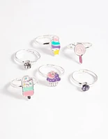 Kids Silver Ice Cream Dream Ring 6-Pack