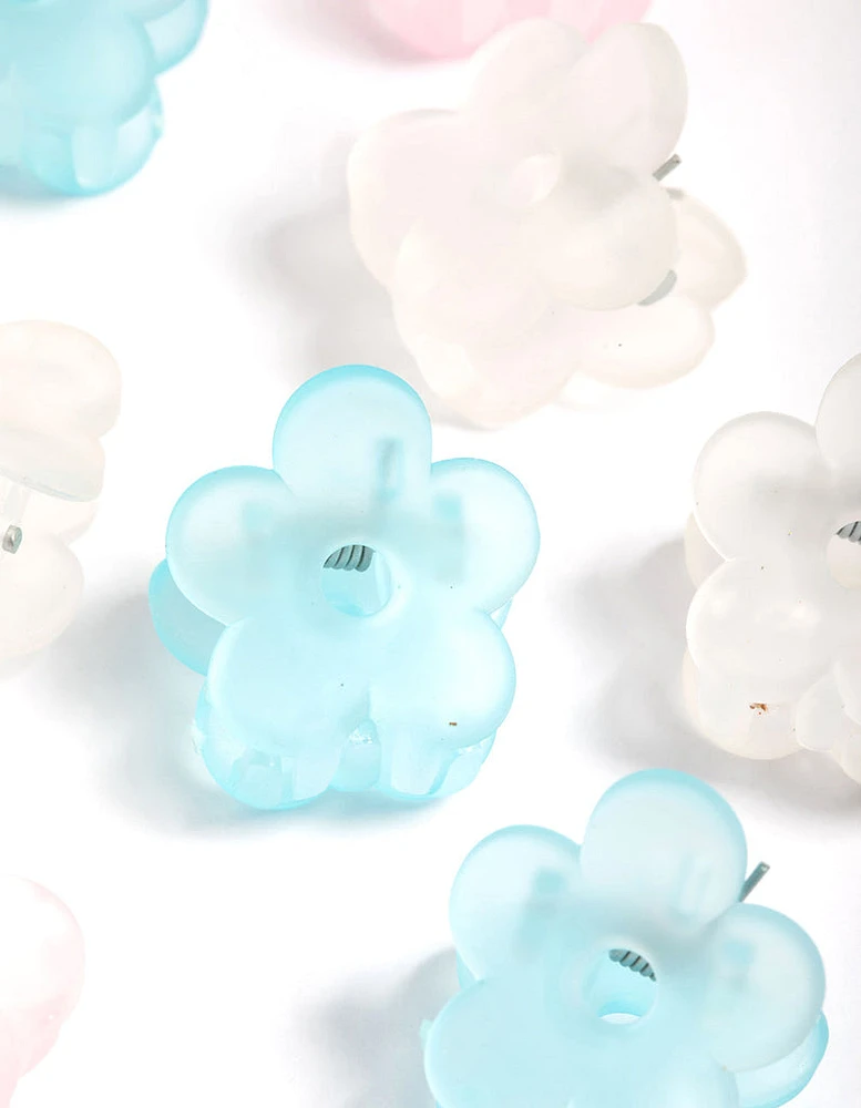 Kids Frosted Flower Claw Clip Pack