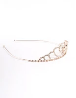 Kids Rose Gold Heart Tiara Headband