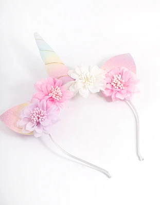 Kids Rainbow Unicorn & Flower Headband