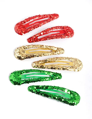 Kids Christmas Glitter Snaps 6-Pack