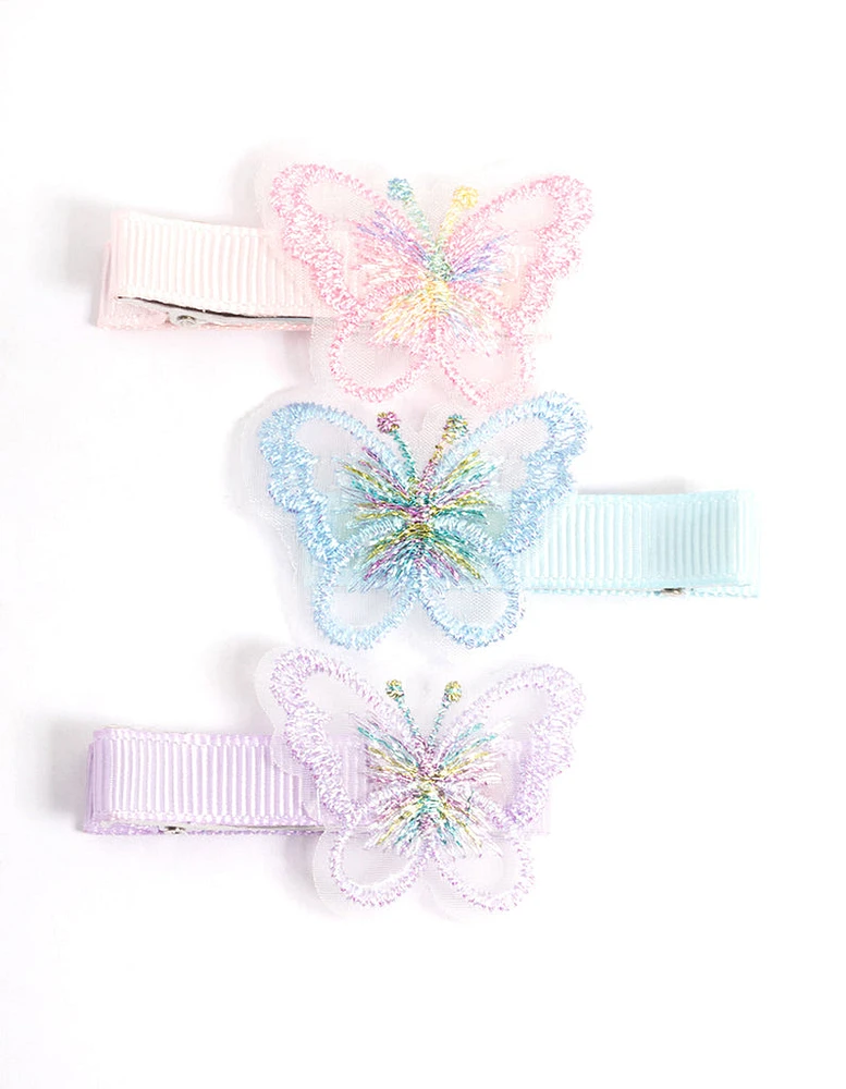 Kids Fabric Butterfly Clips Pack