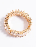 Gold Jagged Stone Band Ring