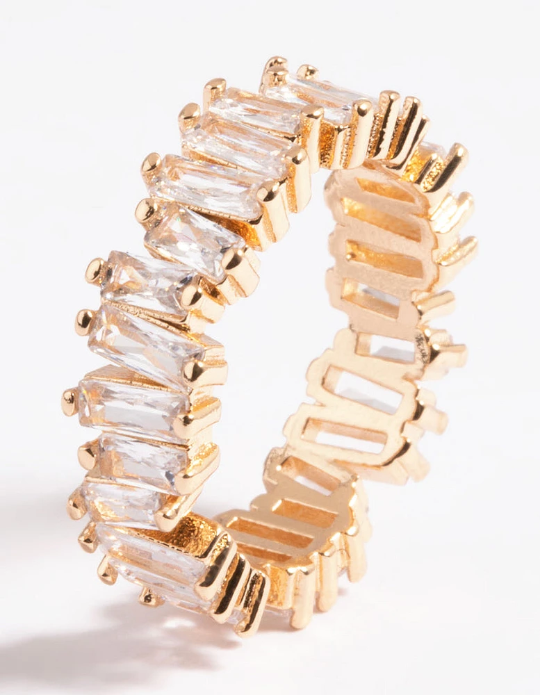 Gold Jagged Stone Band Ring