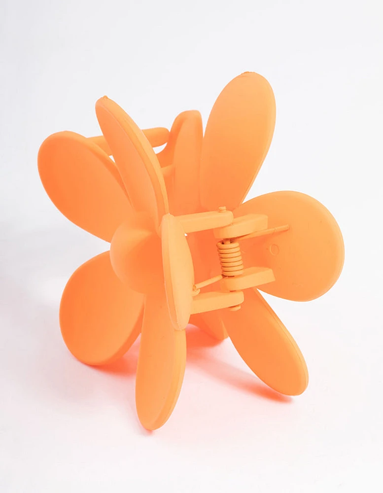 90s Orange Daisy Flower Claw Clip