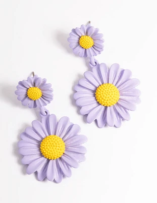 Rose Gold Double Daisy Earrings