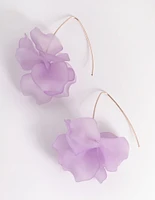 Rose Gold Frosted Flower Drop Earrings