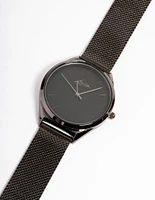 Black Simple Mesh Watch