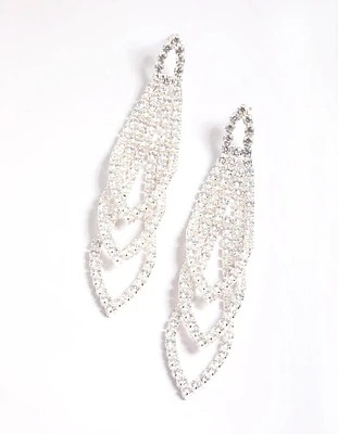 Cubic Zirconia Graduated Loop Cupchain Earrings