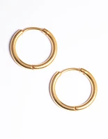 Gold Plated Basic Hinge Huggie Earrings