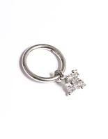 Surgical Steel Cubic Zirconia Flower Clicker Ring