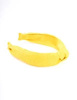 Yellow Fabric Woven Knot Headband