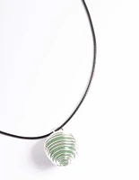 Silver Green Adventurine Spiral Cord Necklace