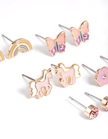 Kids Unicorn Garden Stud Earrings 6-Pack