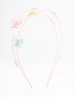 Kids Glitter Butterfly Headband 2-Row