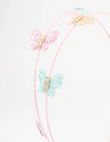 Kids Glitter Butterfly Headband 2-Row