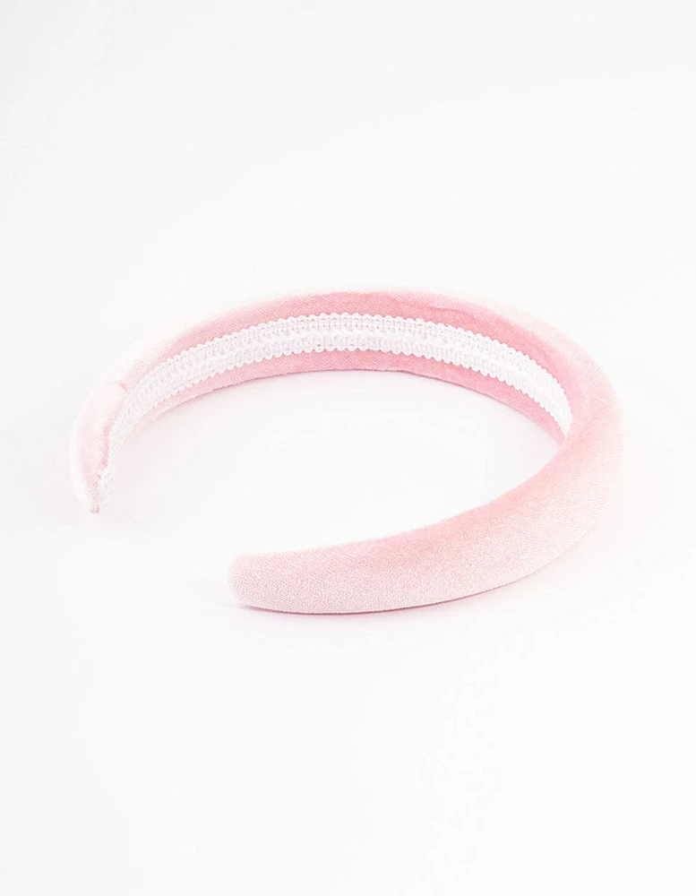 Kids Fabric Basic Pink Padded Headband