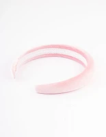 Kids Fabric Basic Pink Padded Headband