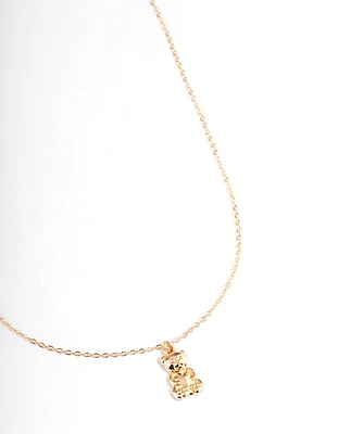 Gold Metal Candy Bear Necklace