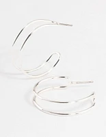 Silver Wire Double Hoop Earrings