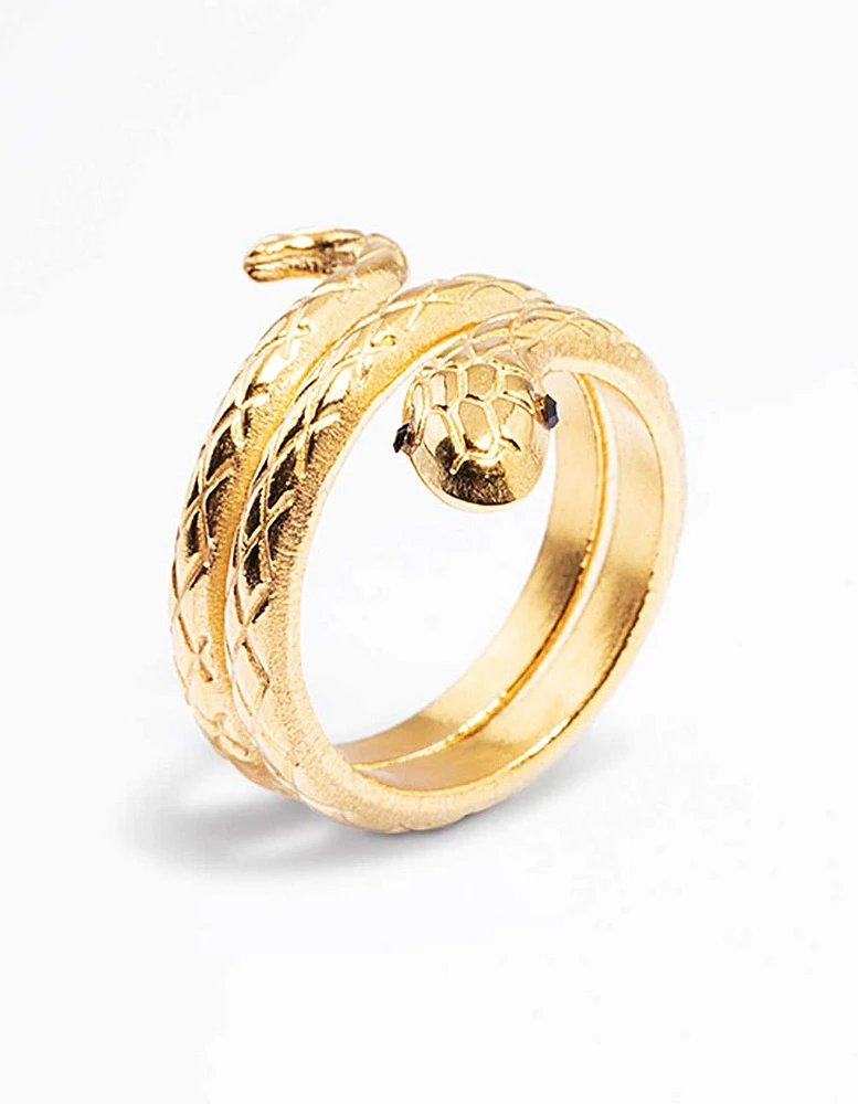 Gold Plated Stainless Steel Snake Ring