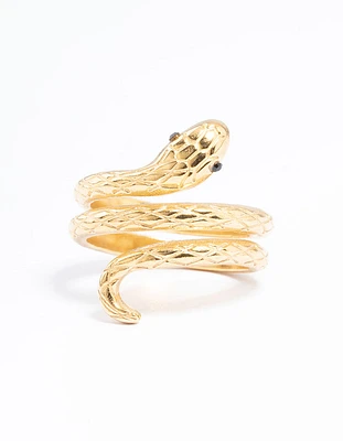 Gold Plated Stainless Steel Snake Ring