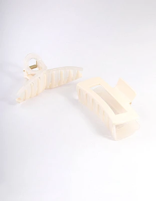 White Plastic Two Tone Claw Pack
