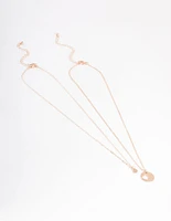 Rose Gold Heart Disc Cut Out Necklace Pack