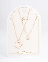 Rose Gold Heart Disc Cut Out Necklace Pack