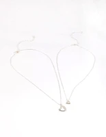 Silver Open Heart Necklace Pack