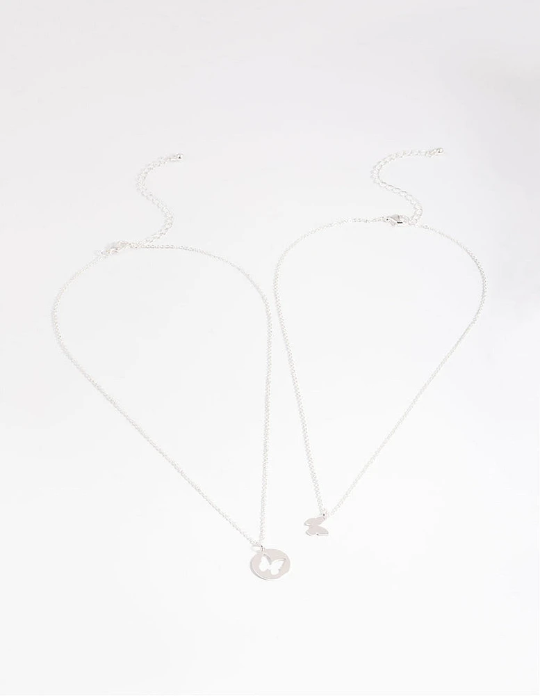 Silver Butterfly Cut Out Necklace Pack