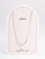 Silver Cupchain Diamante Necklace