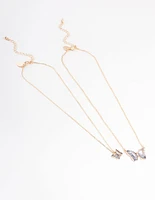 Gold Statement Diamante Butterfly Necklace