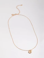 Gold Freshwater Pearl & Clam Pendant Necklace