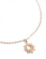 Gold Dainty Sunray Necklace