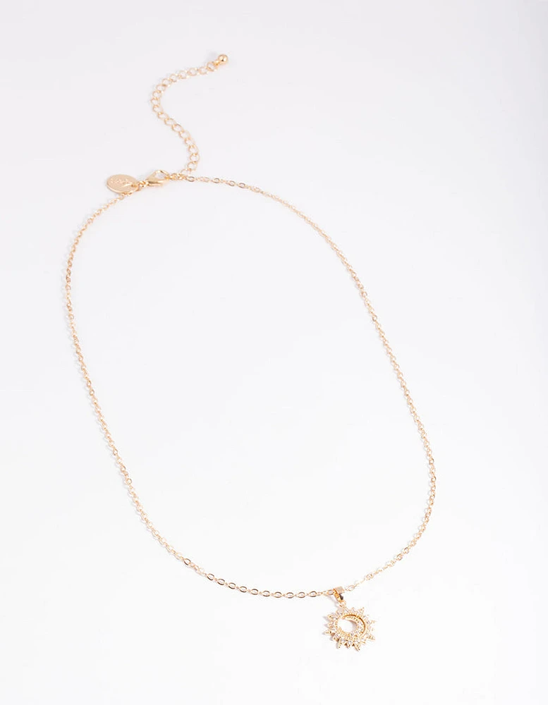 Gold Dainty Sunray Necklace