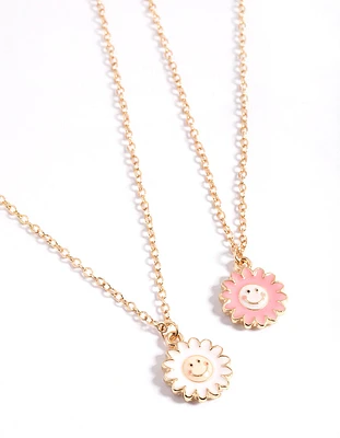 Gold Happy Flower Necklace Pack