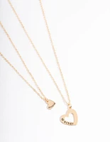 Gold Open Heart Necklace Pack