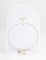 Silver Love Mix Charm Bangle