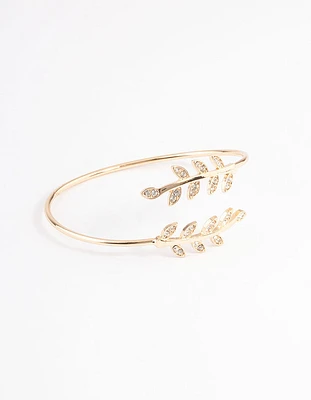 Gold Leaf Wrap Cuff Bangle