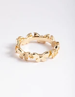 Gold Plated Butterfly Band Ring