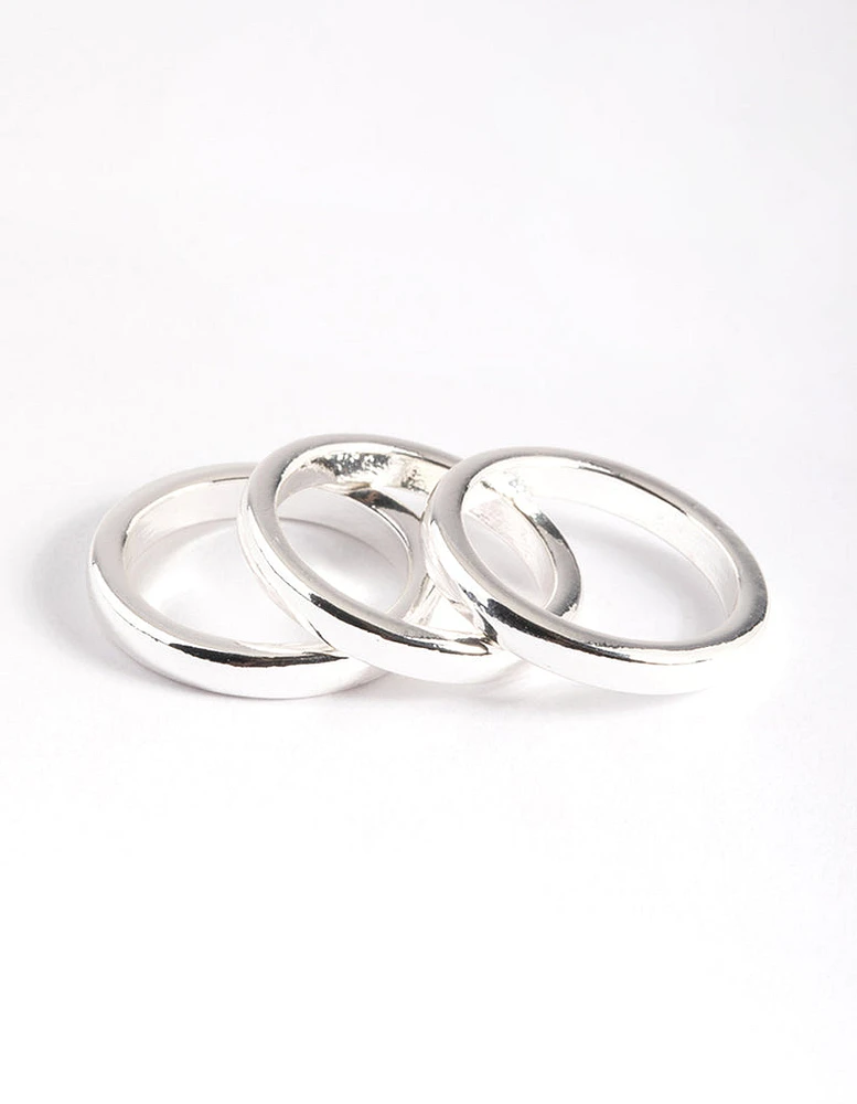 Silver Plated Triple 3mm Band Ring