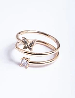 Gold Mini Butterfly Wrap Ring