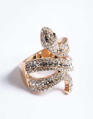 Gold Baguette Snake Ring