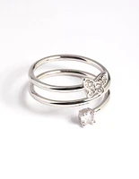 Rhodium Mini Butterfly Wrap Ring