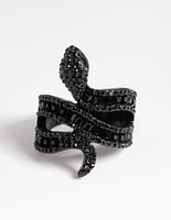 Black Baguette Snake Ring